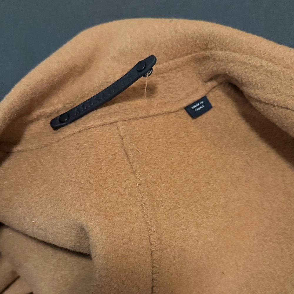 AllSaints Camel Wool Belted Coat - Picture 9 of 9